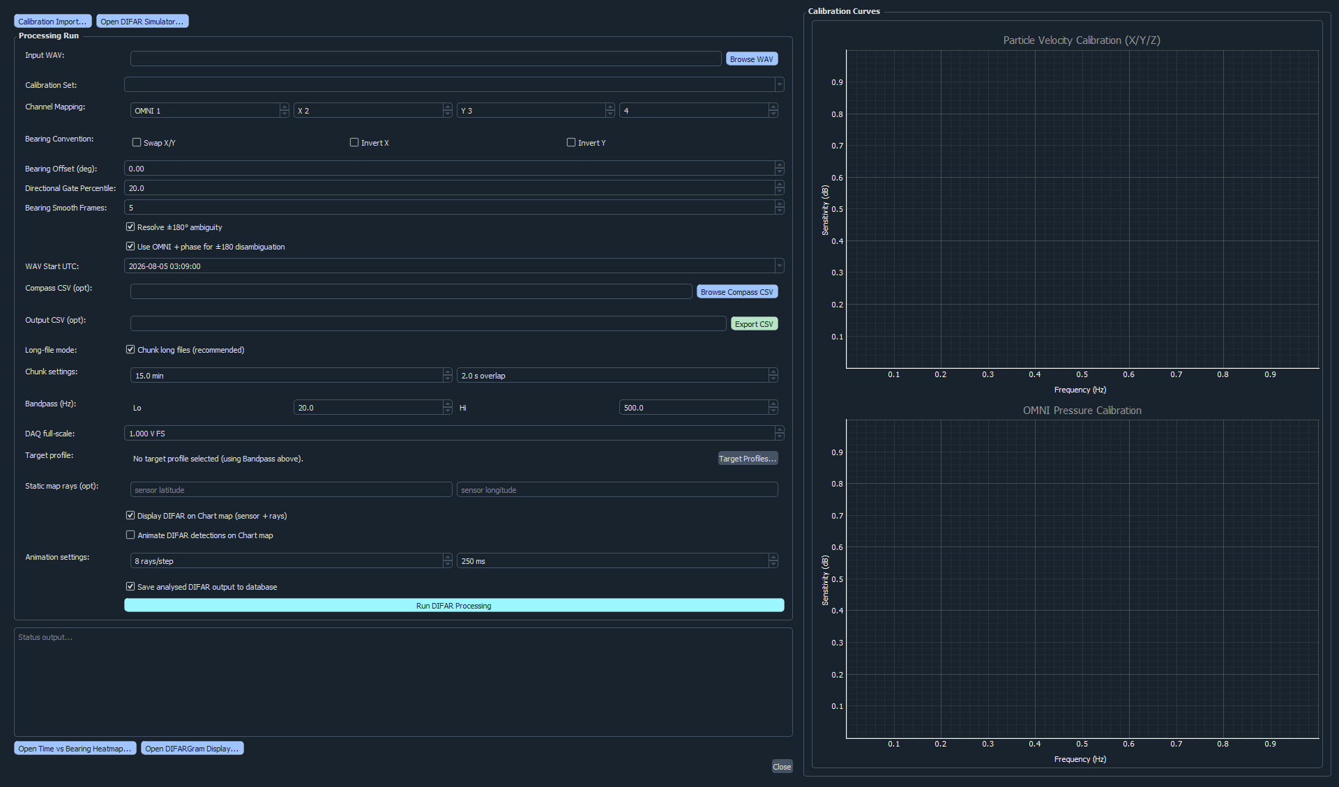 Analyze DIFAR processing workspace with directional acoustic results